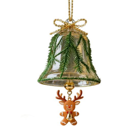 Christmas Bell Ornaments Xmas Tree Hanging Jingle Bell with Santa Claus/Elk/Penguin Ornaments for Holiday