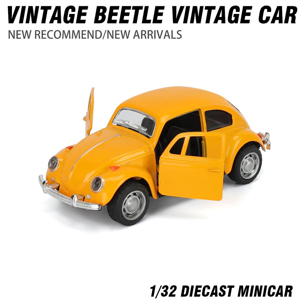 1:32 Motorcar Decoration Auto Carrying Accessories For Boy Gift Alloy Car Model Beetle Vintage Door Opening Force Children'S Toy