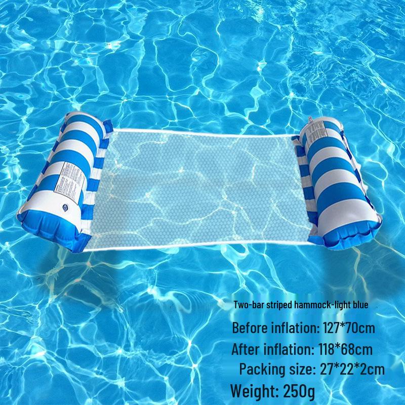 Foldable Striped Inflatable Pool Float Hammock Recliner