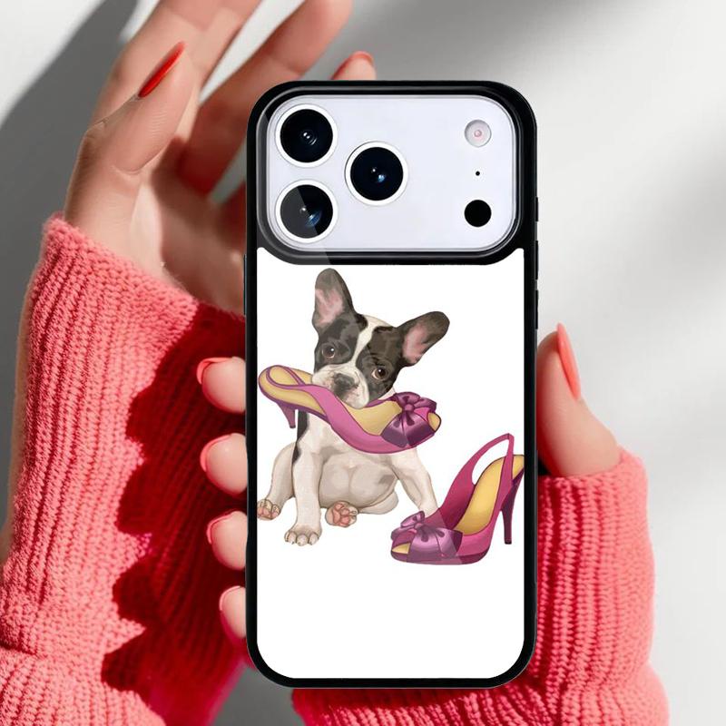 Cartoon French Bulldog Phone Case for iPhone 17 16 15 14 13 Pro Max Back Cover for 12 11 Pro Coque