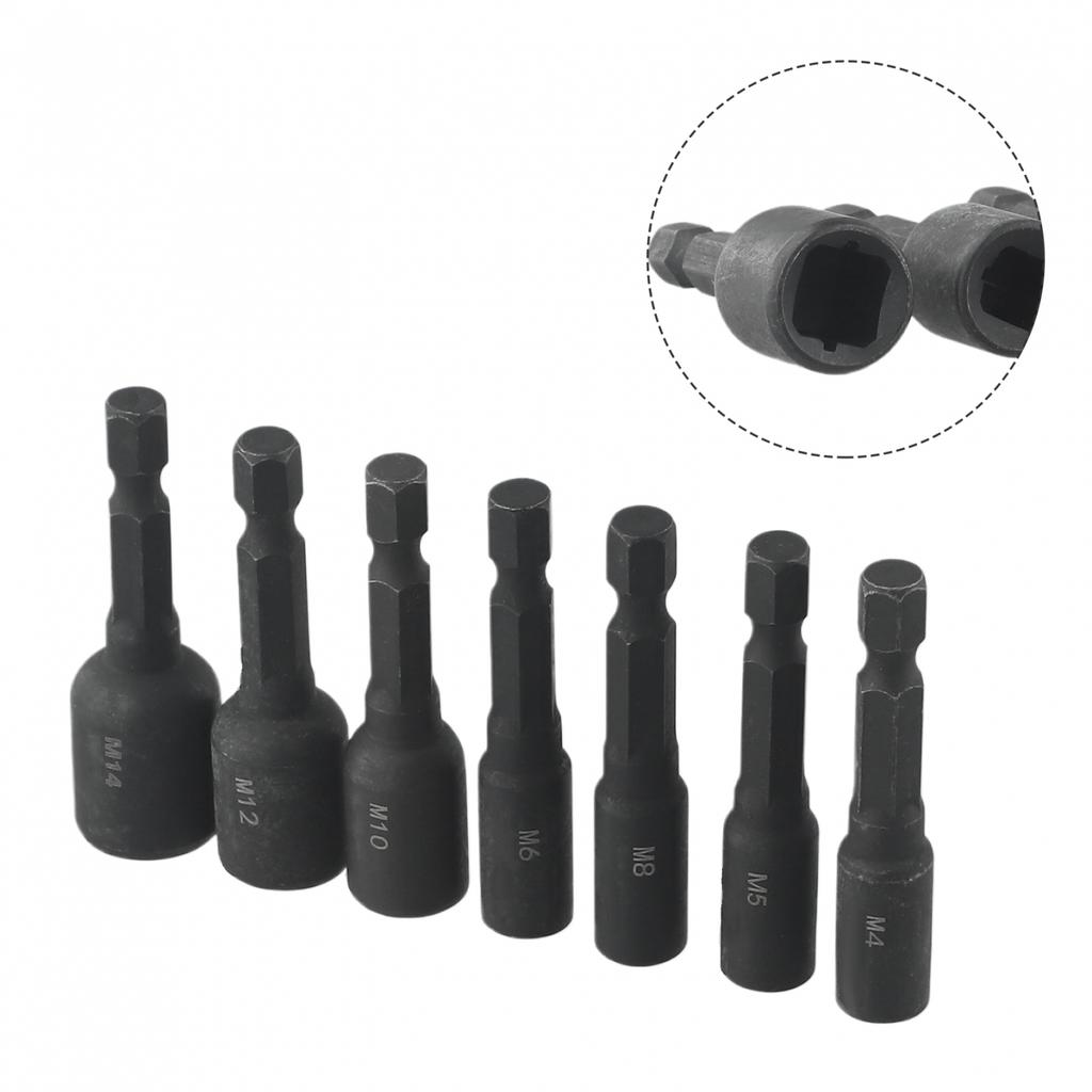 1/4 Inch Hex Shank Screw Tap Socket Adapter Black M4-M14 Machine