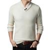 Men's Thick Knit Half-High Collar Sweater - Warm Threaded Base Layer for Autumn/Winter