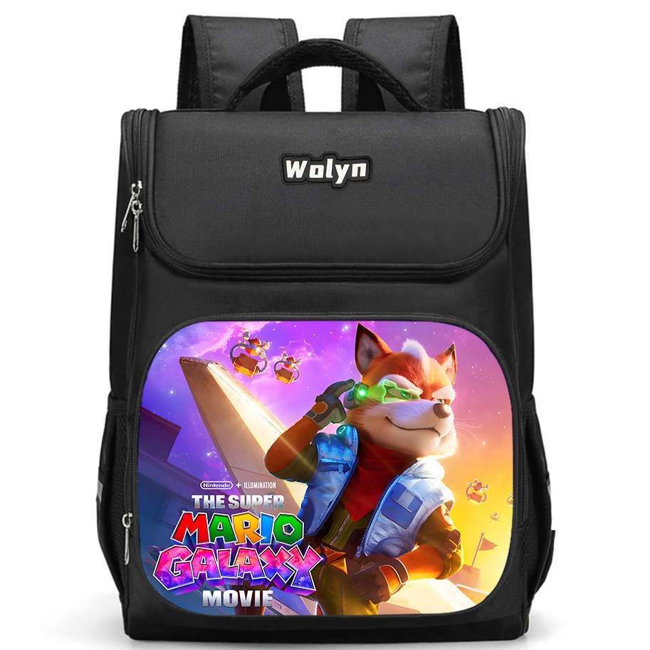 Der Super Mario Galaxy Film Strapazierfähiger Rucksack mit mehreren Fächern für Schulkinder Mit atmungsaktiven Air-Cushion-Trägern