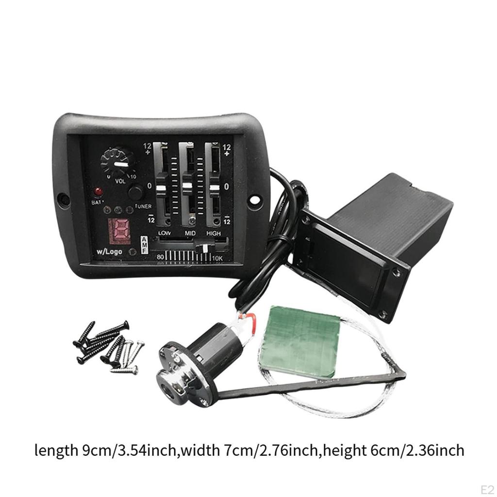 4 Band Equalizer Digital Tuner Pickup, EQ Pickup Acoustic Guitar with LCD Display