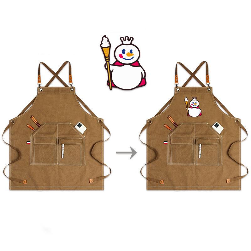 Customizable Canvas Apron for Gardening, Electricians, Carpenters, Barbers, and Coffee Shop Workwear
