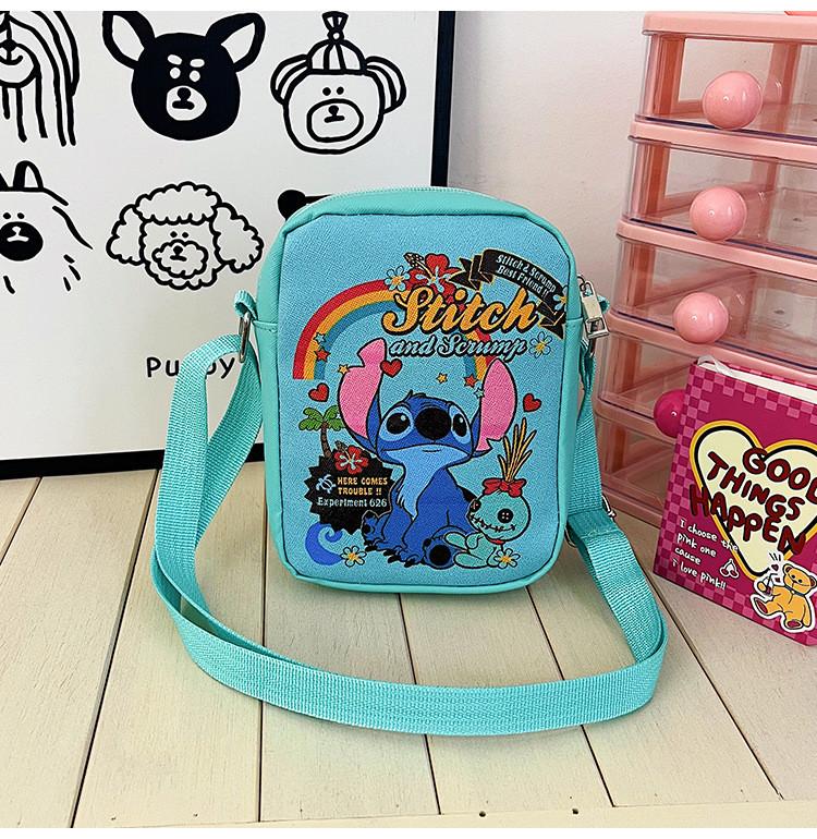Kids Cartoon Stitch And Kuromi Pu Shoulder Bag For Girls And Boys With Cute Design For Daily Use
