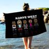 Hot Singer K-Kanye W-West Microfiber Printed Beach Towel Mountain Climbing Yoga Beach Swimming Running Absorbent Soft Towel