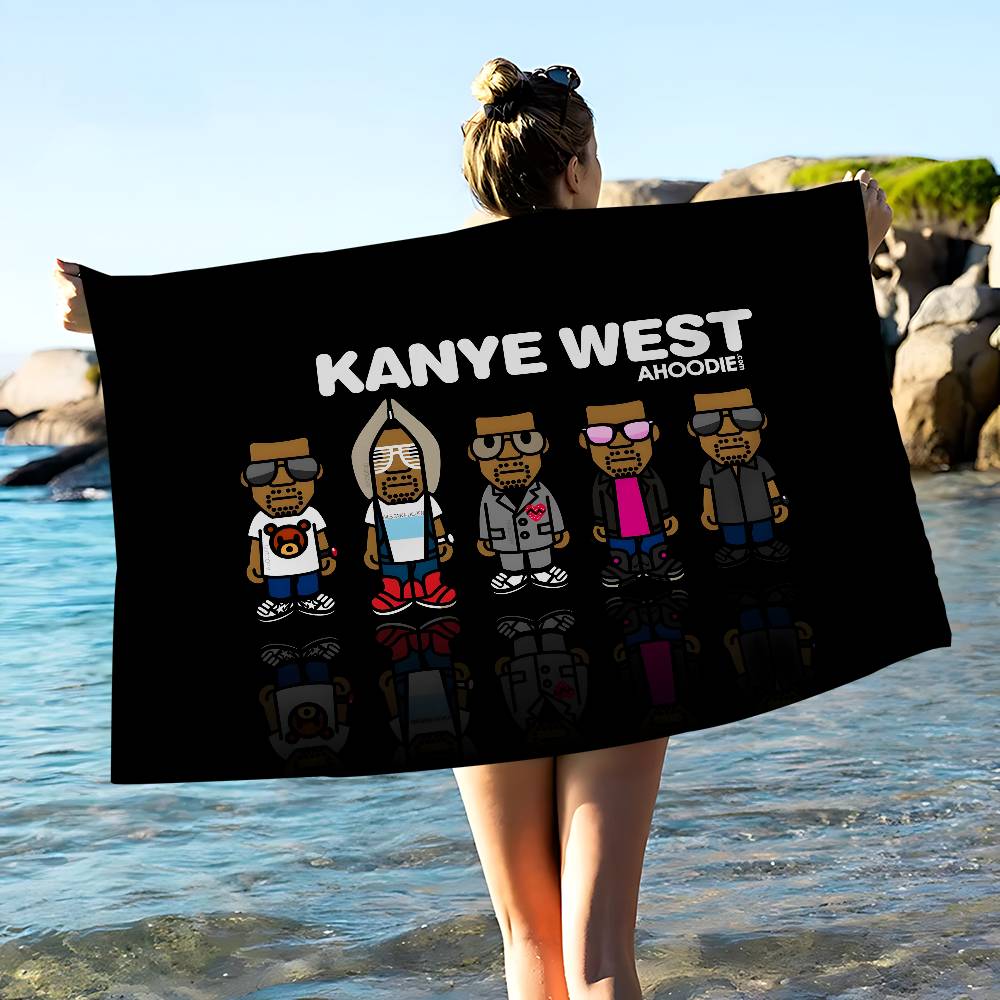 Hot Singer K-Kanye W-West Microfiber Printed Beach Towel Mountain Climbing Yoga Beach Swimming Running Absorbent Soft Towel