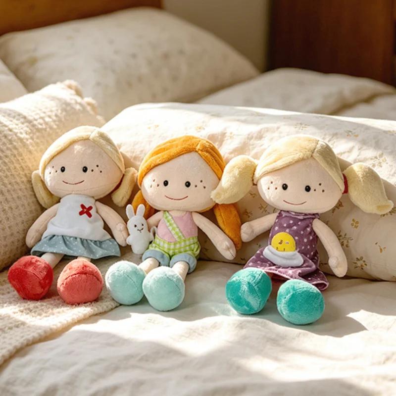 30Cm Freckled Girl Plush Rag Doll Dress Up Design Soft Fluffy Stuffed Toy With Multiple Outfits For Home Decor Gift Collection