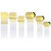 36Pcs Black Gold Cutlery Set Knives Dessert Fork Coffee Spoon Dinnerware Flatware Stainless Steel Silverware Party Tableware Set