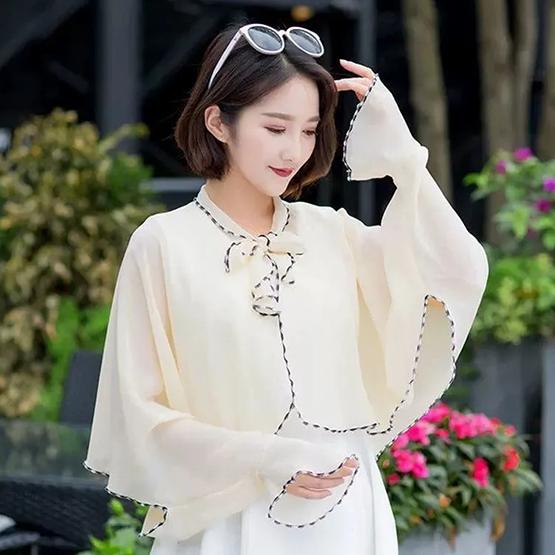 WTEMPO Spring Summer Women's Casual Lacing-up Shawls Coats Female Casual Versatile Solid Color Sunscreen Cardigans