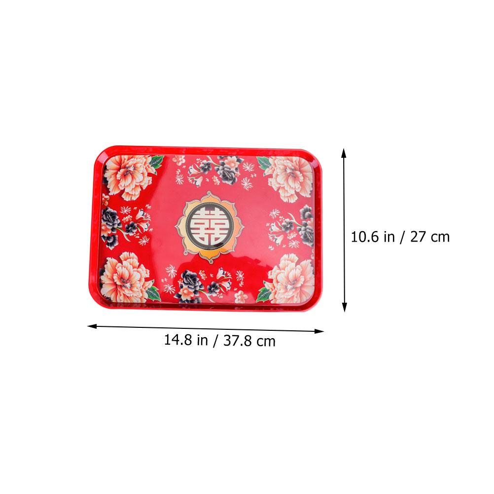 Vintage Decor Tea Tray Wedding Candy Food Traditional Chinese Plates Snack Serving Platter