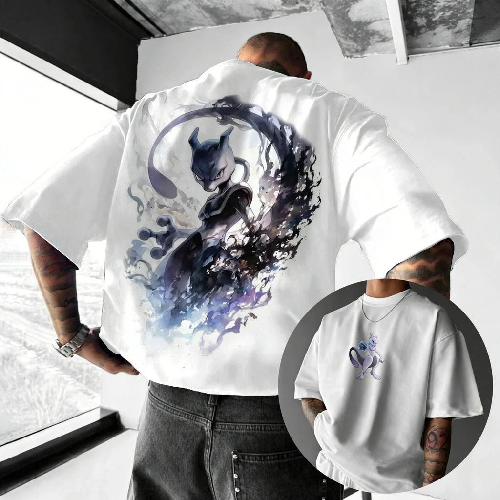 2026 Pokémon Anime Pikachu Gengar Peripherie Gedrucktes Kurzarm Herren Damen Locker Sportlich Bequem Baumwolle Paar T-Shirt