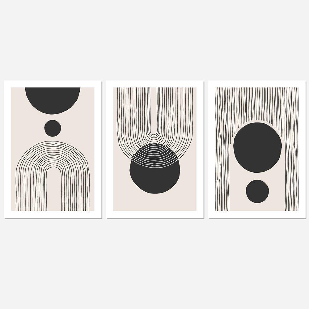 

Абстрактная геометрическая художественная печать, постер для рисования линий, бежевый и черный арочный холст, картина, современная настенная картина, домашний декор для гостиной 50x70cm No Framed