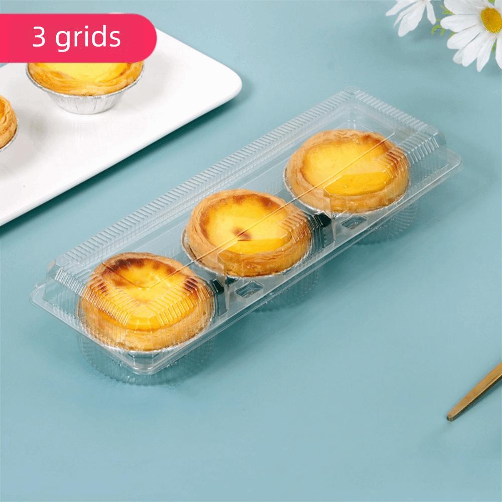 100pcs Disposable Portuguese Egg Tart Paaging Box Plastic Baking Cake Case  Kitchen Cooking Tools