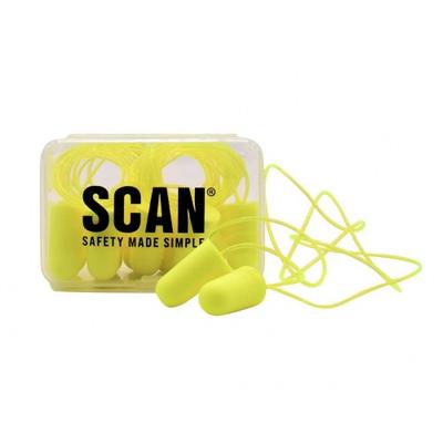 Scan Schaumstoff-Ohrstöpsel & Kordel (6 Paar)