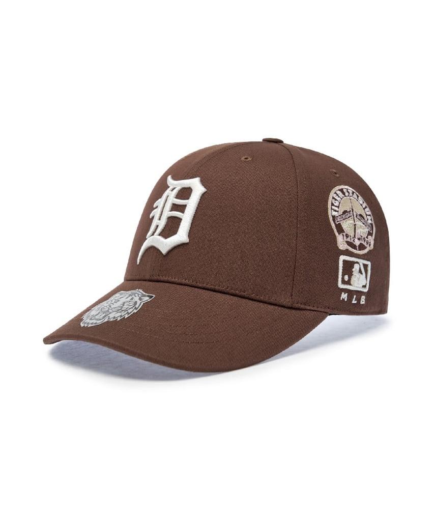 Emelbi Signature All-Over Patch Structure Ball Cap Det (Neon Brown)