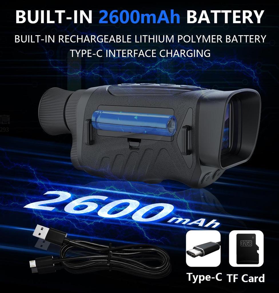 Portable HD Monocular: Night Vision Telescope for Birdwatching and Video Recording