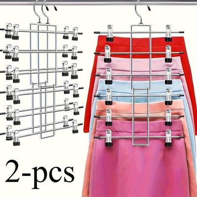 Cintres Pivotants à 360° Robustes: Organisateur de placard peu encombrant pour pantalons, jupes et robes. Métal Robuste, Idéal pour la Maison & le Dortoir.