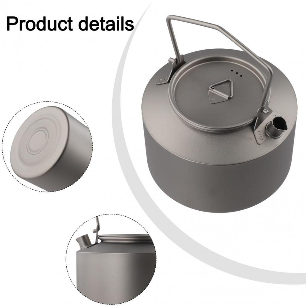 Compact Storage Camping Teapot Ti Kettle Efficient Fuel Use