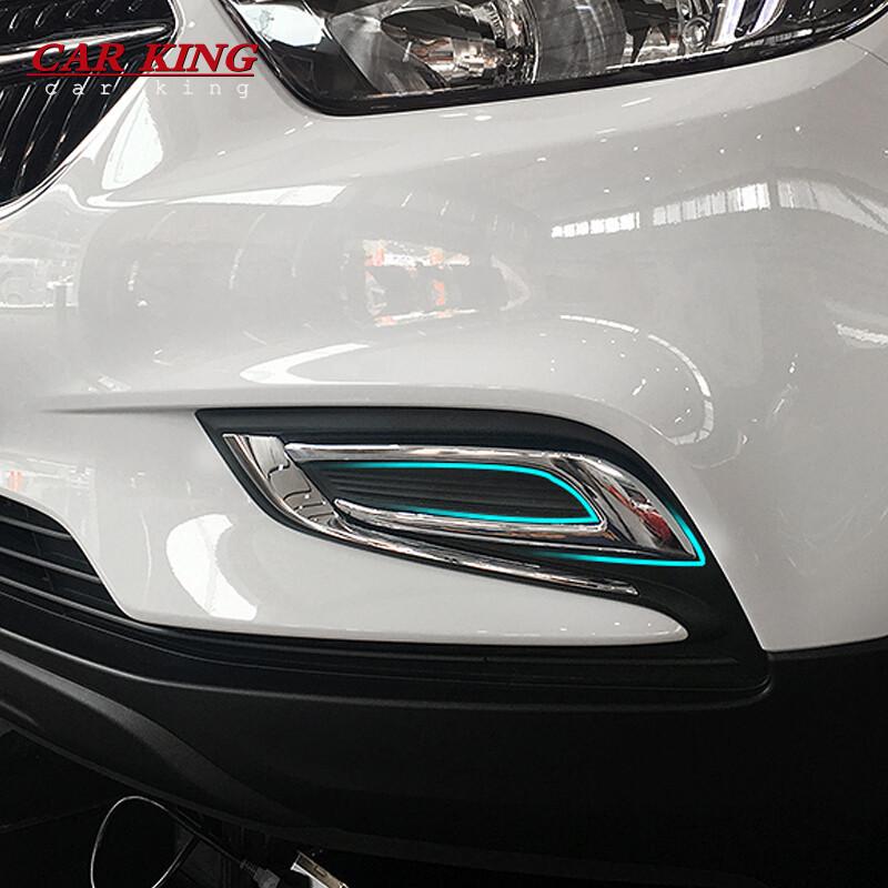 For Buick Encore 2016 17 2018 2019 ABS Chrome Accessories Car Front and Rear Fog Lamp Light Frame Trim Sticker Decoration Cover 4eg