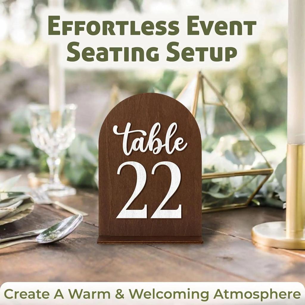 Wooden Wedding Dining Table Number Plate, Table Decoration, Oversized Sign, Party Arched Table Number