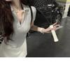 Women's Summer Slim Fit Korean-Style Polo T-Shirt with Ice Silk and Irregular Hem