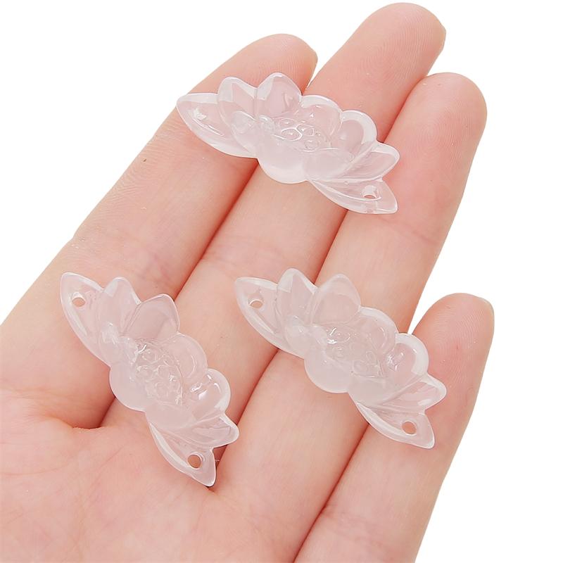 

1/2Pcs Resin Beads New Type Half Bamboo Bracelet Lotus Charms for DIY Bracelet Jewelry Making Accessories 37x14mm 1pc белый