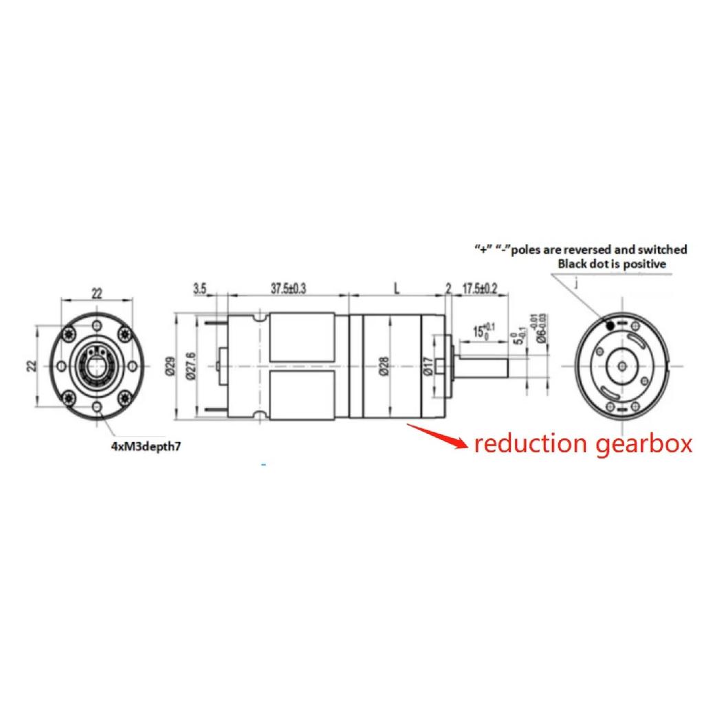 28MM High Precision High Torque Planetary Gearbox Reducer Speed Ratio 3-461 for 385 395