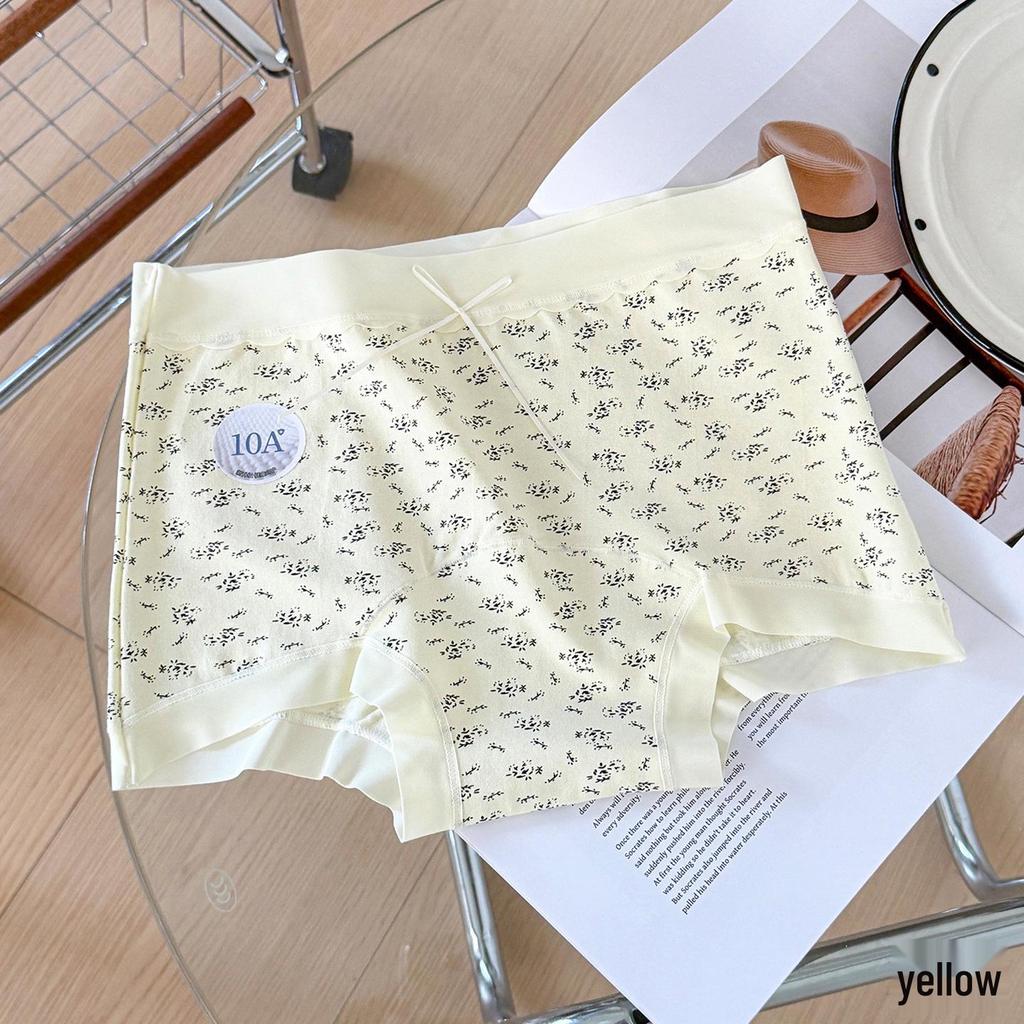 10A Antibacterial Sweet Floral Cotton Girls' Mid-Waist Boxer Briefs - Comfortable & Breathable