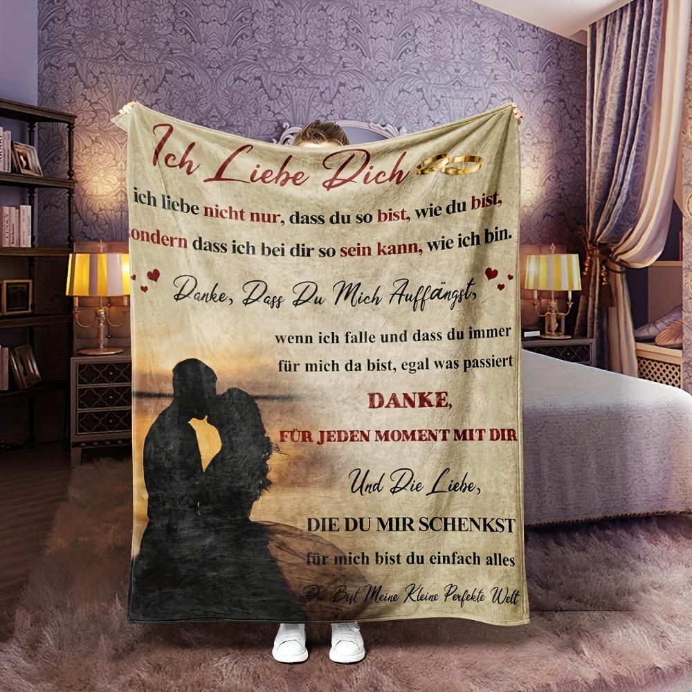 1pc - for Women/Men I Love You - Fluffy Fleece Blanket a Birthday Gift for Her/Him a Cozy Item for Oneself/Couples Anniversary Present for Women/Men