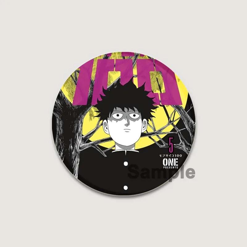 32/44/58mm Japanese Anime Mob Psycho 100 Badges On Backpack Accessories Lapel Pins Cartoon Brooches for Clothes Bag Decor Fans Gifts