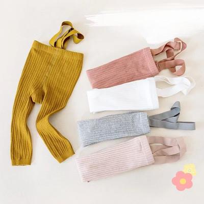 8 Farben Kleinkind Kinder Strumpfhose mit Hosenträgern Herbst Baby Mädchen Jungen Strumpfhose Schlichter Stil Hohe Taille Bandage Überkreuzte Leggings