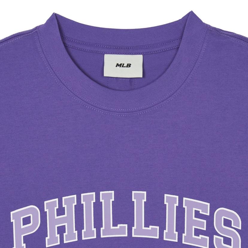 New MLB Drop Shoulder Sleeve T-Shirt Men's Purple 3ATSV0243-10VOS