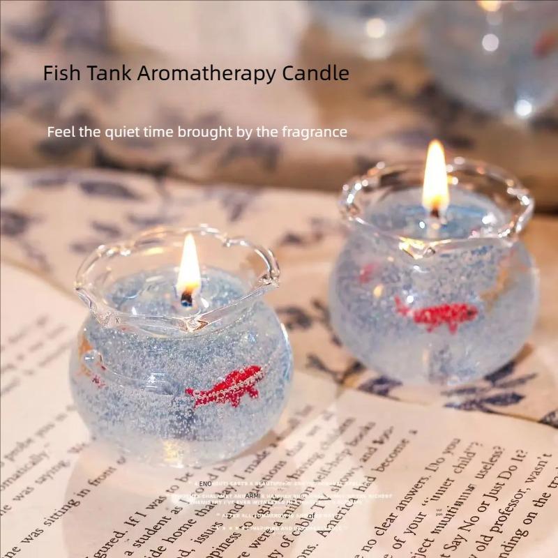 1PC Aromatherapy Candle Bedroom Companion Gift Mini Fish Tank Aromatherapy Candle Birthday Gift Home Decoration