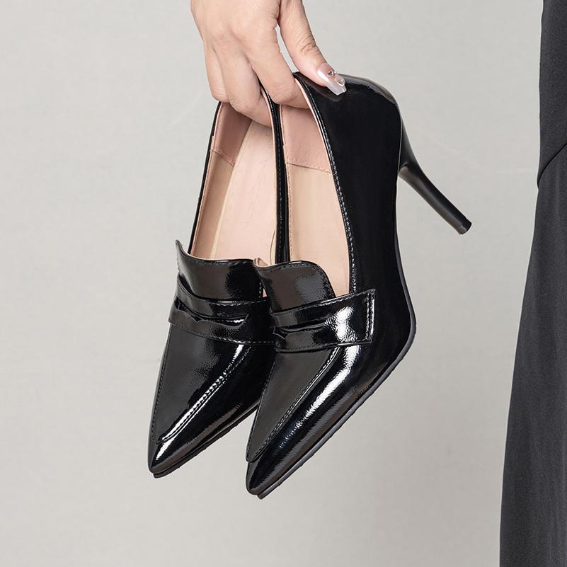 Übergröße Spitz Ultrahoch Schlank Sexy Büro Damen High Heels Sexy Rock Flache Pumps 2025