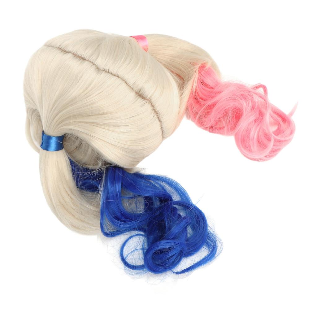 Women Double Ponytail Wig Adjustable Size Long Curly False Hair for Daily Life Cosplay Party