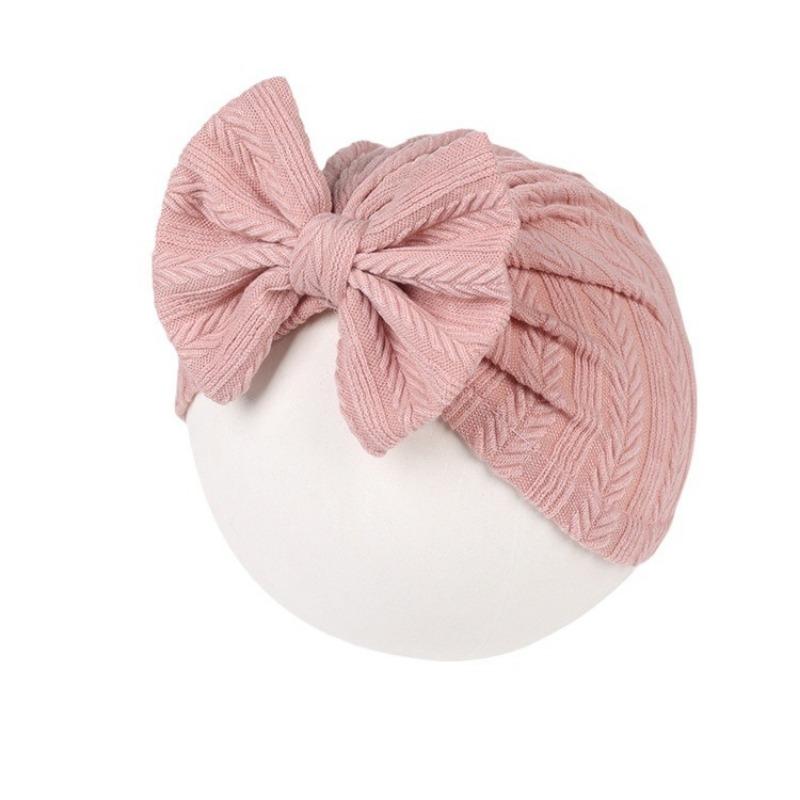 New baby hat baby hat elastic jacquard Indian hat bow windproof children's hat knitted pullover hat