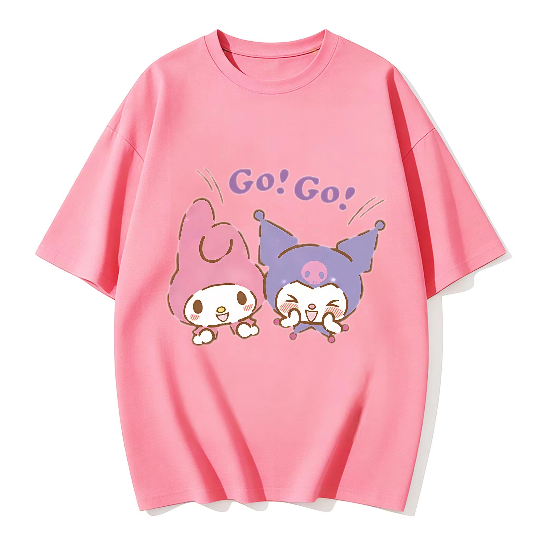 

2026 Kuromi Tee soft cotton short sleeve crew neck cute print lightweight summer top for Women daily casual wear S