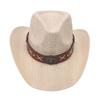 American Retro Bull Head Straw Woven Western Cowboy Hat Big Brim Straw Hat Men and Women Summer Sunshade Sun Protection Hat