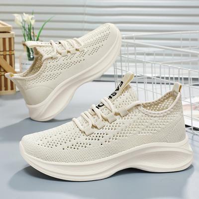 Summer Sneakers for Women Fashionable Breathable Mesh Casual Running Shoes Ladies Lace-up Gym Vulcanized Shoes Zapatos De Mujer