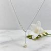 S925 Sterling Silver Adjustable Pearl Necklace - Women's Fashion Clavicle Chain