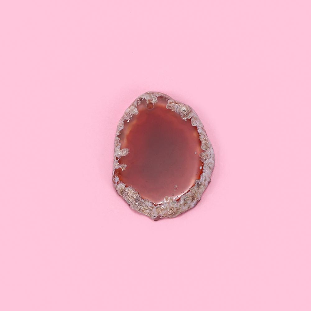 Polished Brazil Healing Slice Stone Quartz Pendant DIY Home Decoration Jewelry Accessories