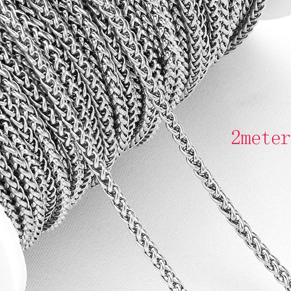 1M/2M Stainless Steel Keel Chains Thick Link Chain for Necklace Bracelet DIY Jewelry Making Handmade Accessories Wholesale