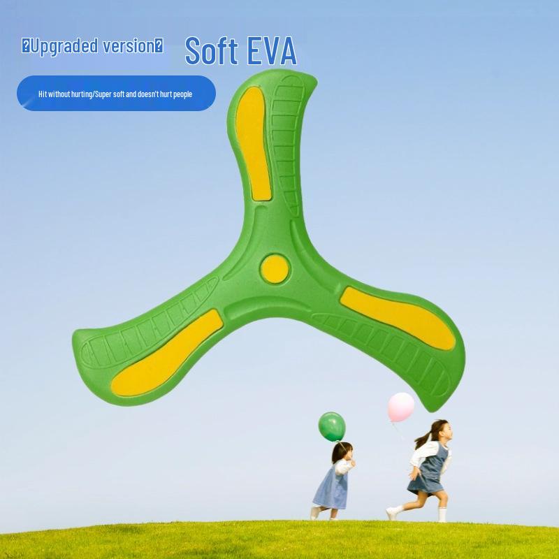 Large Children's Soft Rubber Boomerang - Durable, Three-Leaf Design for Safe Outdoor Play
