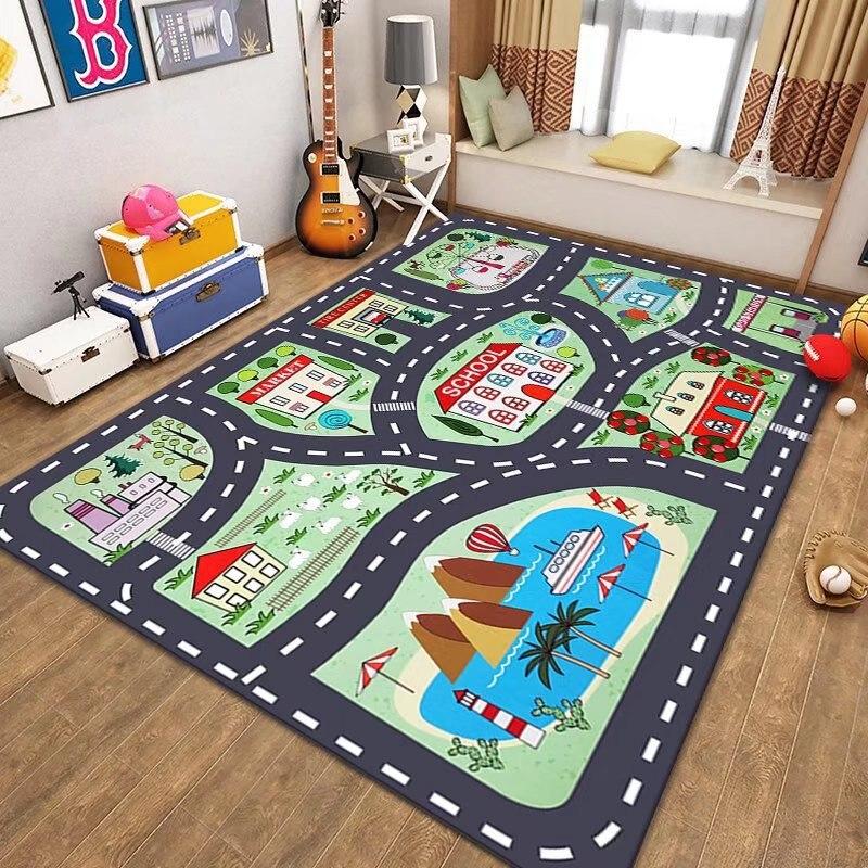 City Map Traffic Game Carpet Children's Carpet Crawling Mat