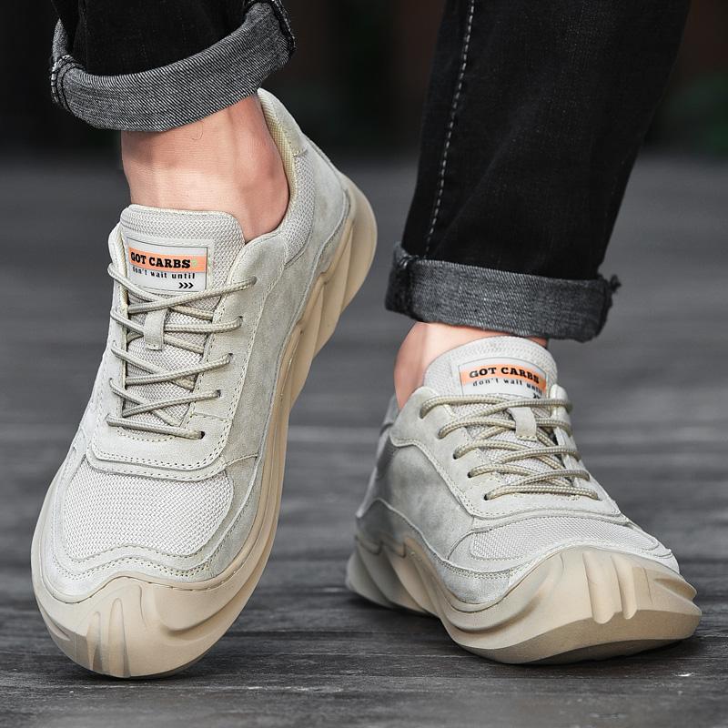 Luxury Genuine Leather Men's Hiking Casual Sneakers Sports Shoes Flat Shoes Handmade Breathable Non-slip Wear-resistant Holiday