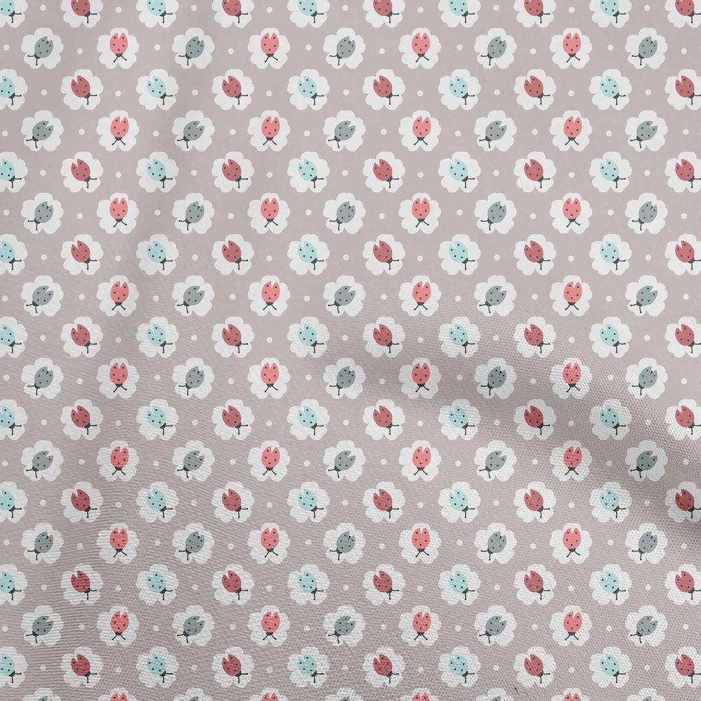 oneOone Cotton Poplin Brown Fabric Bird Ladybird Sewing Craft Projects Fabric Prints By Yard 42 Inch