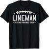 Lineman serviert täglich Pfannkuchen Lustiges Vintage Football T-Shirt