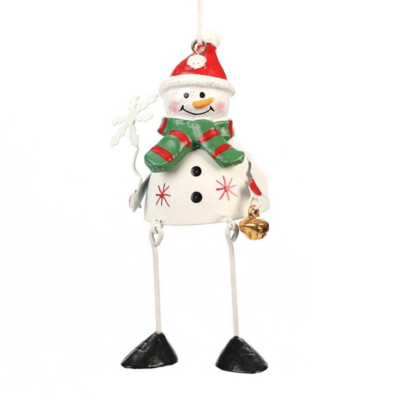 Metal Ornaments Christmas Pendant Santa Snowman Elk Elegant Red White Green Christmas Tree Decorations